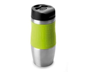 IBILI Thermobecher Luxe 400 ml, Edelstahl, Silber/grün/schwarz, 7 x 7 x 20 cm