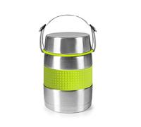 IBILI Thermogefäß Class für Lebensmittel 1000 ml, Edelstahl, Silber/grün