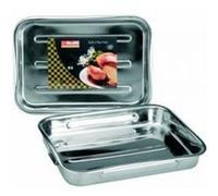 Ibili Plat à rôtir 651835 en inox anses pliantes 38x27x6,5 cm Bistrot