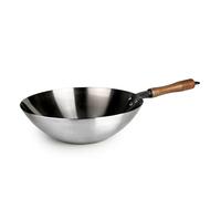 IBILI Wok Karbonsteel 32 cm, acier au carbone, convient pour induction, rétention de chaleur, durable et résistant, sans antiadhésif, écologique