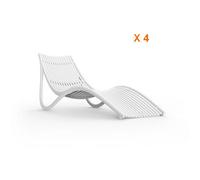 IBIZA - 4 Chaises longues Vondom blanches Blanc