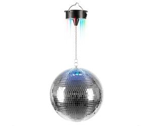 Ibiza DISCO1-30 Ensemble de Boule à facettes + Moteur à piles Argenté