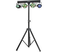 Ibiza - DJLIGHT60 - Support de lumière avec 2 projecteurs PAR RVBB & 2 projecteurs MOON FOWER RVBBA - Pack LED 4-en-1