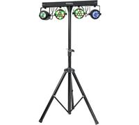 Ibiza - DJLIGHT60 - Support de lumière avec 2 projecteurs PAR RVBB & 2 projecteurs MOON FOWER RVBBA - Pack LED 4-en-1
