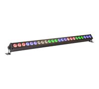 Ibiza - LEDBAR24-RC - Barre à LEDs RVBB 4-en-1 avec différents effets dynamiques - Contrôle par le son, DMX, automatique, maître esclave et télécommandé - Noir