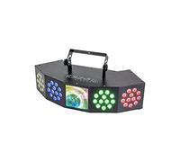 Ibiza Light - Jeu de lumière COMBI-FX4, effet 3-en-1 Wash/Strobe 4 x 12 LED RGBW Moone 144 LED RGB avec DMX