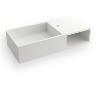 IBIZA - Meuble vasque rectangulaire suspendue - Blanc - Design Elégant et Raffiné à Entretien Facile