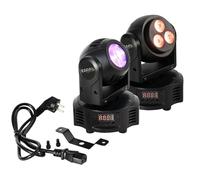 Ibiza - MH-BEAM-WASH - Lyre double face avec 1 effet BEAM (1 Led 4-in-1 RGBW) & 1 effet WASH (3 LEDs 4-in-1 RGBW) - 14/18 canaux DMX - Effet stroboscope - Soirée, fête, spectacle, événement
