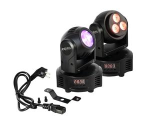Ibiza - MH-BEAM-WASH - Lyre double face avec 1 effet BEAM (1 Led 4-in-1 RGBW) & 1 effet WASH (3 LEDs 4-in-1 RGBW) - 14/18 canaux DMX - Effet stroboscope - Soirée, fête, spectacle, événement