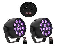 Ibiza - Pack de 2 Projecteurs PAR-MINI-RGB3 ParLeds 12x3W RVB DMX 3-en-1 Télécommande - Soirée Fête Anniversaire DJ Prestation Professionnel