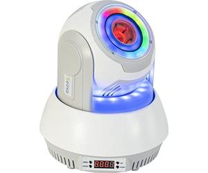 Ibiza - STAR-SPOT-WH - Lyre SPOT de 30W RVBB avec projection de 7 gobos et 3 anneaux lumineux d’ambiance - Blanc