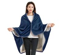 IBLUELOVER Poncho Châle Femme Couverture Plaid Cape Écharpe Double Face Polaire Couverture de Lit Canapé Voiture Salon Chambre Hiver Chaud Multi-Usage Cardigan Écharpe Wrap Cape Châle avec Bouton