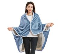 IBLUELOVER Poncho Châle Femme Couverture Plaid Cape Écharpe Double Face Polaire Couverture de Lit Canapé Voiture Salon Chambre Hiver Chaud Multi-Usage Cardigan Écharpe Wrap Cape Châle avec Bouton