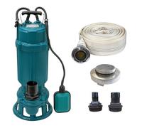 IBO Furiatka 1100 Pompe submersible avec broyeur, 1100 W, 350 l/min, fonte grise et acier inoxydable, avec tuyau et manchon de 20 m