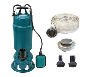 IBO Furiatka 1100 Pompe submersible avec broyeur, 1100 W, 350 l/min, fonte grise et acier inoxydable, avec tuyau et manchon de 20 m