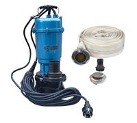 IBO Set Pompe Magnum 3750 pour eaux usées avec flotteur 230V + Raccord 52 mm + Tuyau incendie 20m