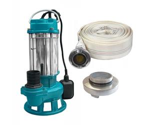 IBO V1500 Kit pompe submersible 230 V avec hachoir + tuyau de 30 m + raccord 2" (pompe submersible V550 + tuyau de 20 m + raccord 2")