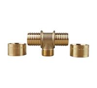 IBP Bänninger - Raccord à glissement - Té à glissement PER Ø25 - Mâle 1/2" (15/21) - PER Ø25 -