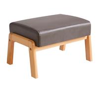 IBUYKE 10.2”H Petit Repose-Pieds Ottomane, Tabouret Repose-Pieds Rectangulaire en Faux Cuir PU avec Assise Rembourrée et Pieds en Bois, Puff Bas Repose-Pieds pour Salon-Chambre, Gris WBD013G