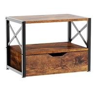 IBUYKE 2 Tier Desktop-Drucker Stand, Mehrzweck-Schreibtisch-Organisator, hölzerne Drucker Stand mit für Home Office, Rustic Brown TLJ006H
