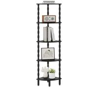 IBUYKE 5-Tier Corner Shelf for Small Space,Stylish Corner Bookshelf WBC020B | Industrial Corner Storage Display Shelves,Small Corner Table for Bedroom,Bathroom,Kitchen