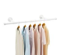 IBUYKE 94cm Tringle à Vêtement Mural, Barre Penderie Murale, Blanc TYJ006W | Métal Portant à Vêtements Murale Industriel, Capacité de Charge de 50kg, Porte Manteau pour Suspendre des Vêtements