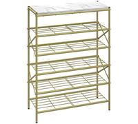 IBUYKE Étagère à Chaussures à 6 Niveaux, pour 24 Paires, Doré TXJ016G | Grande Capacité, Gain de Place Rangement Chaussures, Porte Chaussures en Métal pour Entrée Couloir Salon, 71 x 28 x 96.5cm