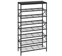 IBUYKE Étagère à Chaussures à 8 Niveaux, pour 32 Paires, Noir TXJ018B | Grande Capacité, Gain de Place Rangement Chaussures, Porte Chaussures en Métal pour Entrée Couloir Salon, 71 x 28 x 130.5cm