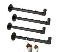 IBUYKE Lot de 4 Tringle à Vêtement Murale 40cm, Métal, Noir TYJ008H-4 | Portant à Vêtements Murale Industriel, Multifonctionnelle Barre de Penderie Murale, Pour Chambre Salon Salle de Bains