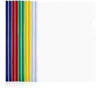 IBXWMNG 10 Pièces Plastique A4 Rapport Couverture et Dossier De Fichier Avec Barre Coulissante, Couvertures Pour Reliure et Rapport avec Clip pour École et Bureau Documents