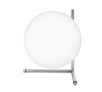 FLOS Lampe à poser IC T2 – Chrome, verre soufflé et métal – H 35 × Ø 30 cm