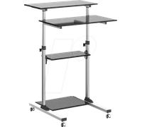 ICA-TB-TPM-3 - Poste de travail assis/debout, enroulable, noir, 94-138 cm