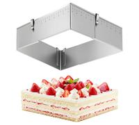 ICARE Cadre Rectangulaire Réglable 5 cm de haut - Moule Rectangulaire | Professionnel Extra Haute - Moule à gâteau carré en Acier Inoxydable de qualité supérieure