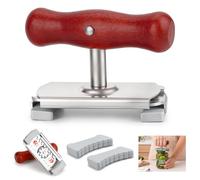 ICARE Ouvre-boîte Manuel pour Seniors, Arthrite et Mains Faibles | Ouvre bouteille Multifonction pour retirer les couvercles de bocaux et bouteilles - Acier inoxydable, avec poignée en bois