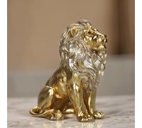 ICE ARMOR Figurine de Lion doré Assis de 20,3 cm de Hauteur - Décoration de Maison/Chambre - Idées de décoration pour Pendaison de crémaillère, Vacances et Anniversaires - Excellent ajout à