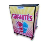 ICE FREDDO Chariot pour Machine à Granité, Support Mobile Professionnel 60x70x93 cm, Capacité 120 kg, Structure Acier Galvanisé Noir, Roulettes Freinées