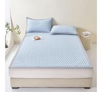Ice Silk Surmatelas pliable d'été rafraîchissant en coton haute élasticité Multicolore Plusieurs tailles Bleu 2 150 x 200 cm