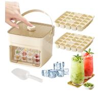 Ice Tray - 50 Grid Freezer Mold | Easy Release Storage Container | Double Layer Design With Press Lid & Ice Storage Box, Reusable Easy Release Cubes, Compact Freezer Organizer, For Whiskey Co