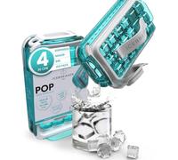 ICEBREAKER POP 2.0 Bac à glaçons - Faites et servez de la glace sans toucher la glace - Le bac à glace hygiénique pour le congélateur - Bac en silicone avec couvercle - Machine à glaçons avec 18