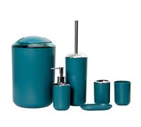 Icegrey Design Moderne 6 PièCes Ensemble D'Accessoires De Salle De Bain Bouteilles De Lotion, Porte-Brosse à Dents, Tasse à Dents, Porte-Savon, Brosse De Toilette, Poubelle Vert Foncé