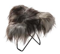 Iceland Flying Goose Tabouret en peau de mouton Cuero Noir / Gris sauvage - 7340172614616