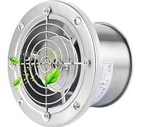 ICEMOB Extracteur d'air Salle De Bain,Extracteur Air Chaud 2800 TR/Min,Ventilateur Mural Acier Inoxydable,Ventilateur Extracteur pour Cuisine,Serre,Garage,2800 TR/Min,150MM
