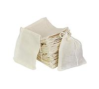 ICEYLI Lot de 30 sachets en mousseline de coton naturel écru avec cordon de serrage pour épices/herbes/thé 10,2 x 7,6 cm