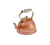 Bouilloire en cuivre, Theiere cuivre - Martelé, avec anse en porcelaine, 1,5L
