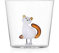Ichendorf - Gobelet Chat Blanc Avec Queue Ambre - Chat Tigré - Design Alessandra Baldereschi Transparent