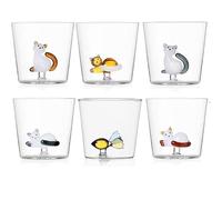 Ichendorf Lot de 6 verres à eau décorés Animaux Farm Tabby Motif poisson