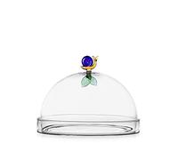 Ichendorf Milan Dôme avec assiette escargot et feuille | Collection Animal Farm | D 20 cm | Verre borosilicate | Fait à la main