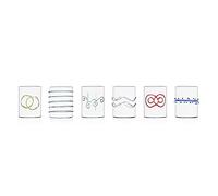 Ichendorf Milano 09352.007Ar Lot de 6 verres à eau en verre 30 ssortis Collection Decò Arlequin
