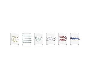 Ichendorf Milano 09352.007Ar Lot de 6 verres à eau en verre 30 ssortis Collection Decò Arlequin
