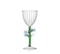 Ichendorf Milano Calice Optico, Fleur Bleue, Collection Botanique, 28 cl, Verre Borosilicate, Fait à la main